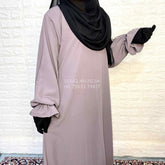 Lavender Basic Abaya With Elastic Sleeves